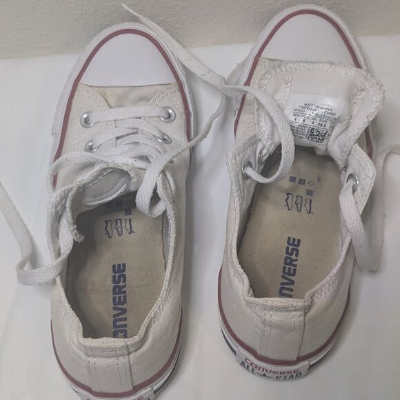 Converse Great Condition Women's Size 6 Cream/White Converse Low-Top Sneakers - Picture 3 of 8